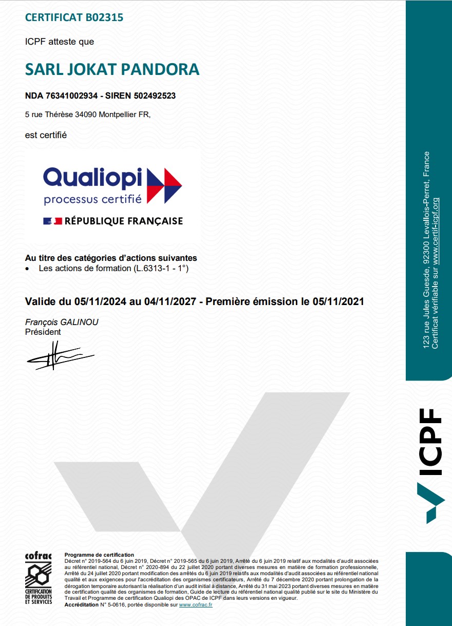 certificat Qualiopi